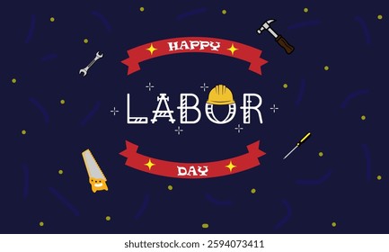 Happy Labor Day in United States of America background vector.