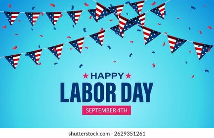 Feliz dia do trabalho nos Estados Unidos da América ilustração de vetor de fundo