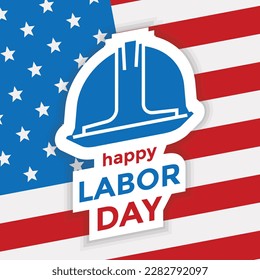 happy labor day, us flag, vector illustration 