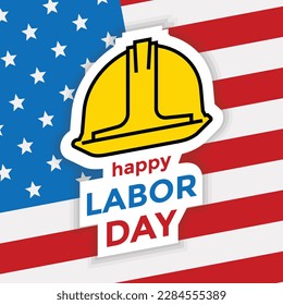 happy labor day, us flag, vector illustration 