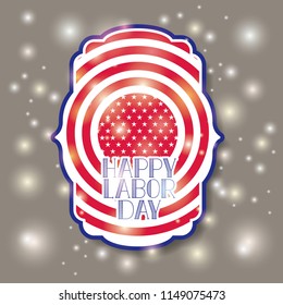 happy labor day with usa flag frame