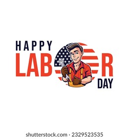 happy labor day with usa flag
