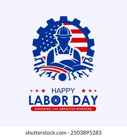 Happy Labor Day USA Flag Hintergrund. Happy Labor Day in Vereinigte Staaten von Amerika Hintergrund Vektorgrafik