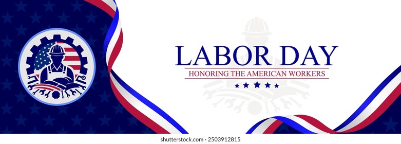 Happy Labor Day USA Flag Background. Happy labor day in United States. Honoring the American Workers. background vector illustration