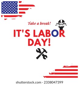 Happy Labor day usa hand lettering background banner template. Vector illustration .