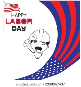 Happy Labor day usa hand lettering background banner template. Vector illustration .