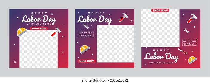 Happy Labor Day USA Sale banner Perfect for social media post, brochure and poster. Vector illustration.