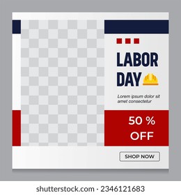 Happy Labor Day USA Sale banner Perfect for social media post, brochure and poster. Vector illustration.