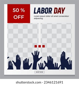 Happy Labor Day USA Sale banner Perfect for social media post, brochure and poster. Vector illustration.