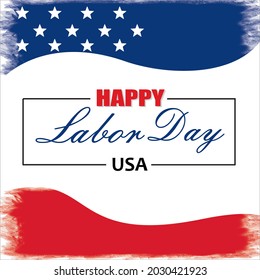 happy labor day USA simple vector on white background