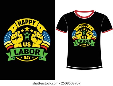 Feliz Dia do Trabalho EUA T-Shirt Design Vetor