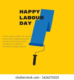 Happy labor day vector vector happy labor day background or banner with man hand. may day poster