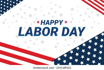 Happy labor day vector background with American flags