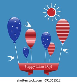 Happy labor day vector background. Colorful illustration. Elements for design, cards. Eps10