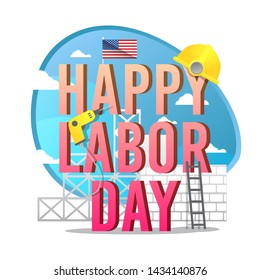 Happy Labor Day Vector Cartoon Illustration for Poster and Other Purpose