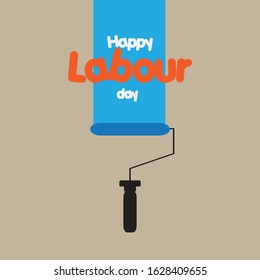 Happy labor day vector concept template design illustration