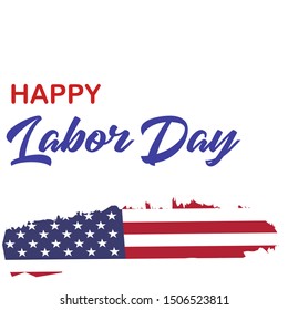 Happy labor day vector design with white background.