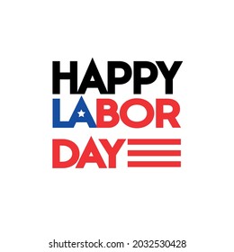 Tarjeta de felicitación o tarjeta de invitación del Vector del Día del Trabajo Feliz. con ilustración en color de la bandera de estado unido