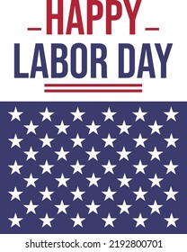 Happy Labor Day Vector greeting card or invitation card. BANNER of an American national holiday with a US flag.
