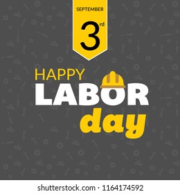 Happy Labor Day vector illustration, September 3.