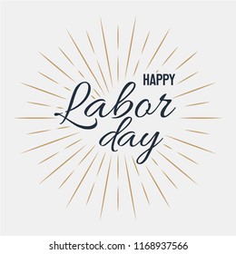 Happy Labor Day! vector illustration on grey background