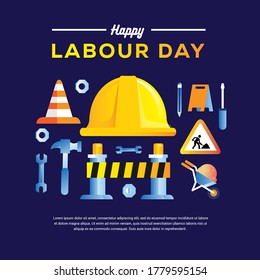 happy Labor Day vector illustration for social media banner International labour day. Labour day vector illustration