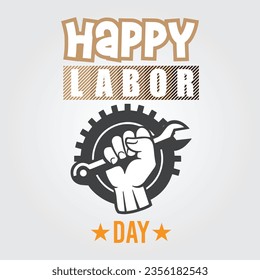 Happy labor day vector illustration with white background.