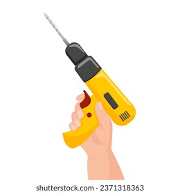 Happy Labor Day. Vector illustration. Craftsman's hand with a tool. Vector illustration