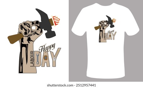 Feliz dia de trabalho Ilustração vetorial, Feliz Dia do Trabalho Design modelo Ilustração vetorial, Dia do trabalho moderno design vetor ilustração 