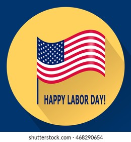 Happy Labor Day. Vector illustration. American flag. USA.