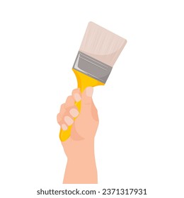 Happy Labor Day. Vector illustration.Hand of the master with a paint brush. Vector illustration
