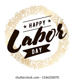 Happy labor day. Vector logo. Typography for greeting cards, posters, banners.