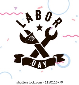 Happy labor day. Vector logo. Typography for greeting cards, posters, banners.