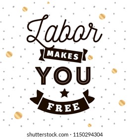 Happy labor day. Vector logo. Typography for greeting cards, posters, banners.