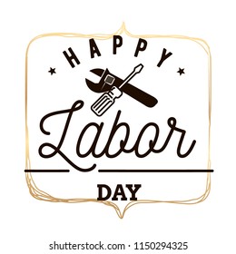 Happy labor day. Vector logo. Typography for greeting cards, posters, banners.