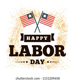 Happy labor day. Vector logo. Typography for greeting cards, posters, banners.
