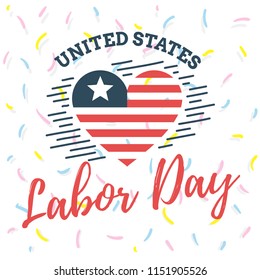 Happy labor day. Vector logo. Typography for greeting cards, posters, banners.