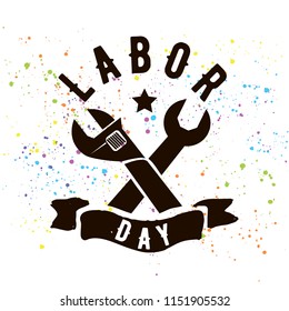 Happy labor day. Vector logo. Typography for greeting cards, posters, banners.