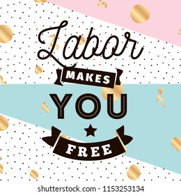 Happy labor day. Vector logo. Typography for greeting cards, posters, banners.