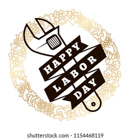 Happy labor day. Vector logo. Typography for greeting cards, posters, banners.