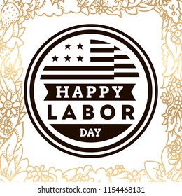 Happy labor day. Vector logo. Typography for greeting cards, posters, banners.