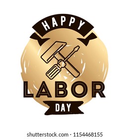 Happy labor day. Vector logo. Typography for greeting cards, posters, banners.