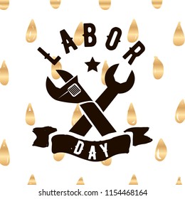 Happy labor day. Vector logo. Typography for greeting cards, posters, banners.