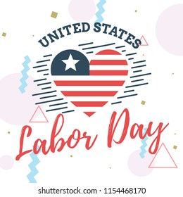 Happy labor day. Vector logo. Typography for greeting cards, posters, banners.