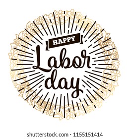 Happy labor day. Vector logo. Typography for greeting cards, posters, banners.