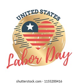 Happy labor day. Vector logo. Typography for greeting cards, posters, banners.