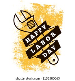 Happy labor day. Vector logo. Typography for greeting cards, posters, banners.