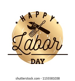 Happy labor day. Vector logo. Typography for greeting cards, posters, banners.