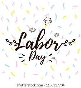 Happy labor day. Vector logo. Typography for greeting cards, posters, banners.