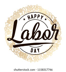 Happy labor day. Vector logo. Typography for greeting cards, posters, banners.